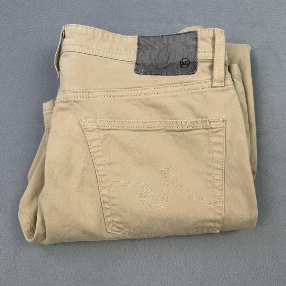 AG Adriano Goldschmied The Everett Jeans Mens 33x29 Beige Slim Straight Stretch